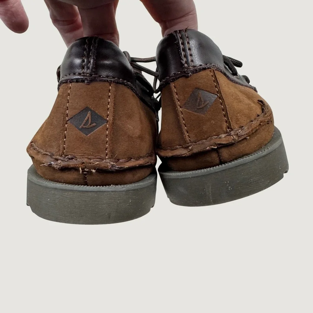 Sperry Top-Sider Boat Shoe Mens 12M Brown Leather Moc Toe 0777896 Nautical
